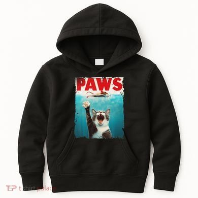 Paws Cat Mouse Parody Cat Shark Chasing Mouse Kitten Kids Hoodie