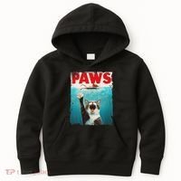Paws Cat Mouse Parody Cat Shark Chasing Mouse Kitten Kids Hoodie thumb 0