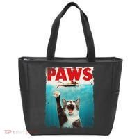 Paws Cat Mouse Parody Cat Shark Chasing Mouse Kitten Tote Bag thumb 0