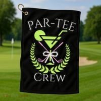 Par Crew Martini Cocktails Golf Drinking Matching Golf Towel thumb 1