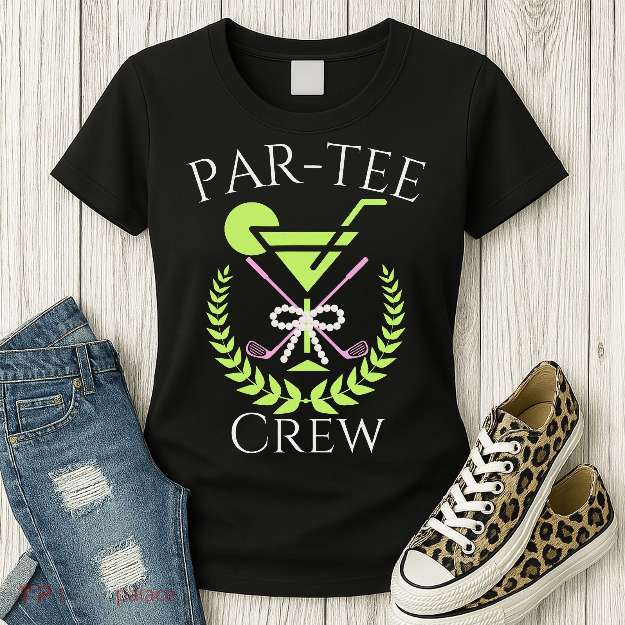 Par Crew Martini Cocktails Golf Drinking Matching Women's T-Shirt