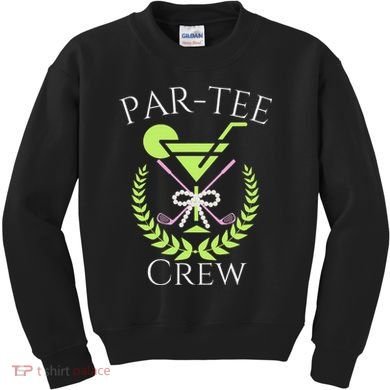 Par Crew Martini Cocktails Golf Drinking Matching Kids Sweatshirt
