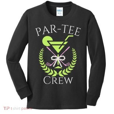 Par Crew Martini Cocktails Golf Drinking Matching Kids Long Sleeve Shirt