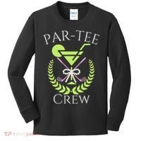 Par Crew Martini Cocktails Golf Drinking Matching Kids Long Sleeve Shirt thumb 0