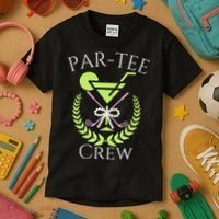 Par Crew Martini Cocktails Golf Drinking Matching Kids T-Shirt thumb 3