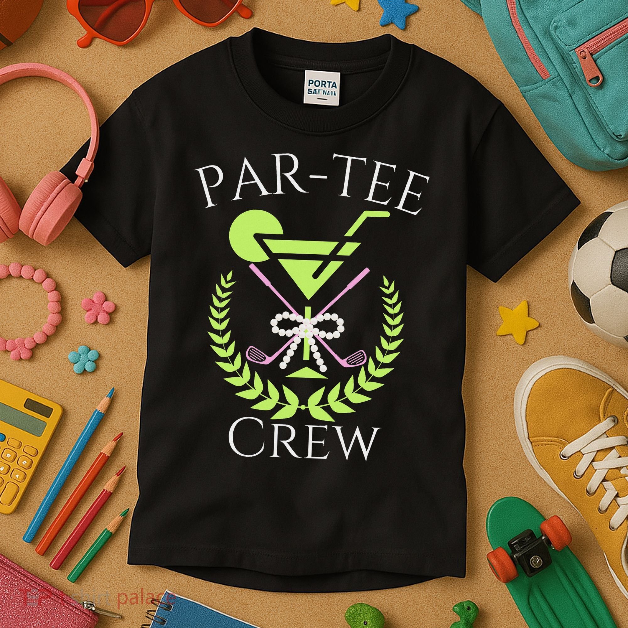 Par Crew Martini Cocktails Golf Drinking Matching Kids T-Shirt