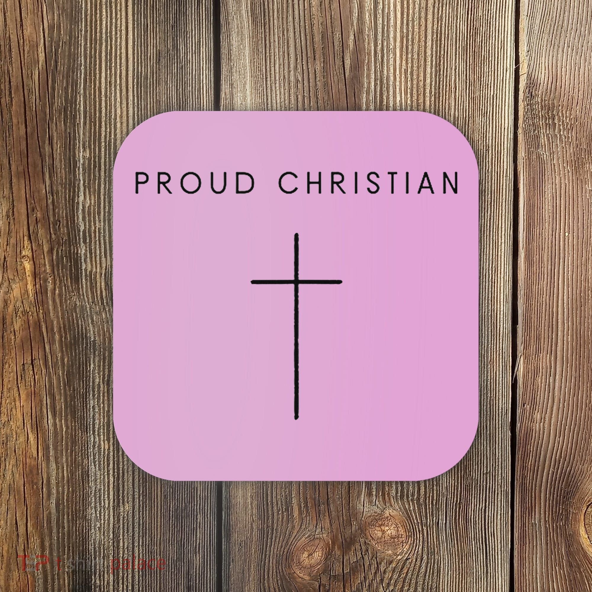 Proud Christian Minimalist Cross Christian Religious Jesus  Coaster