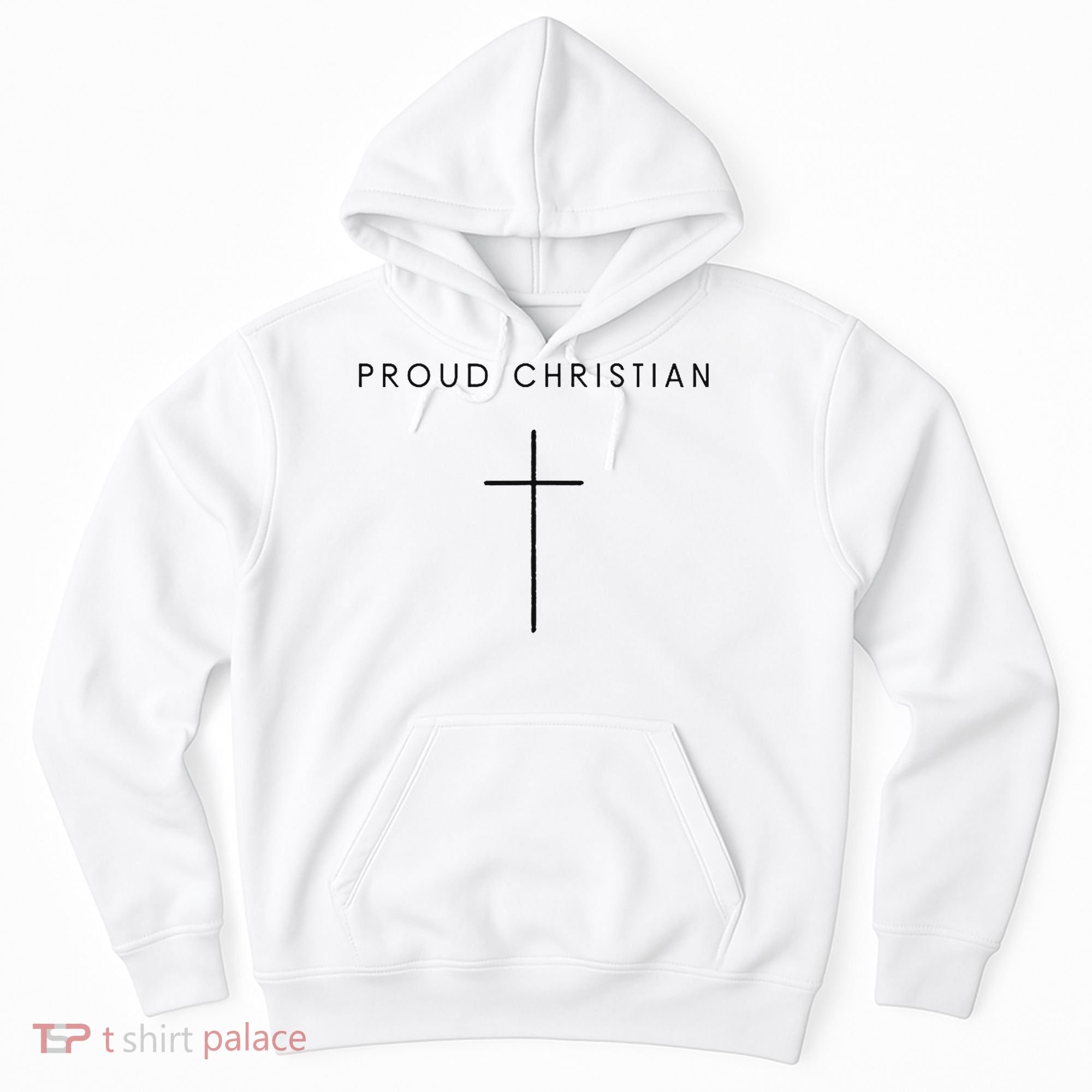 Proud Christian Minimalist Cross Christian Religious Jesus  Hoodie