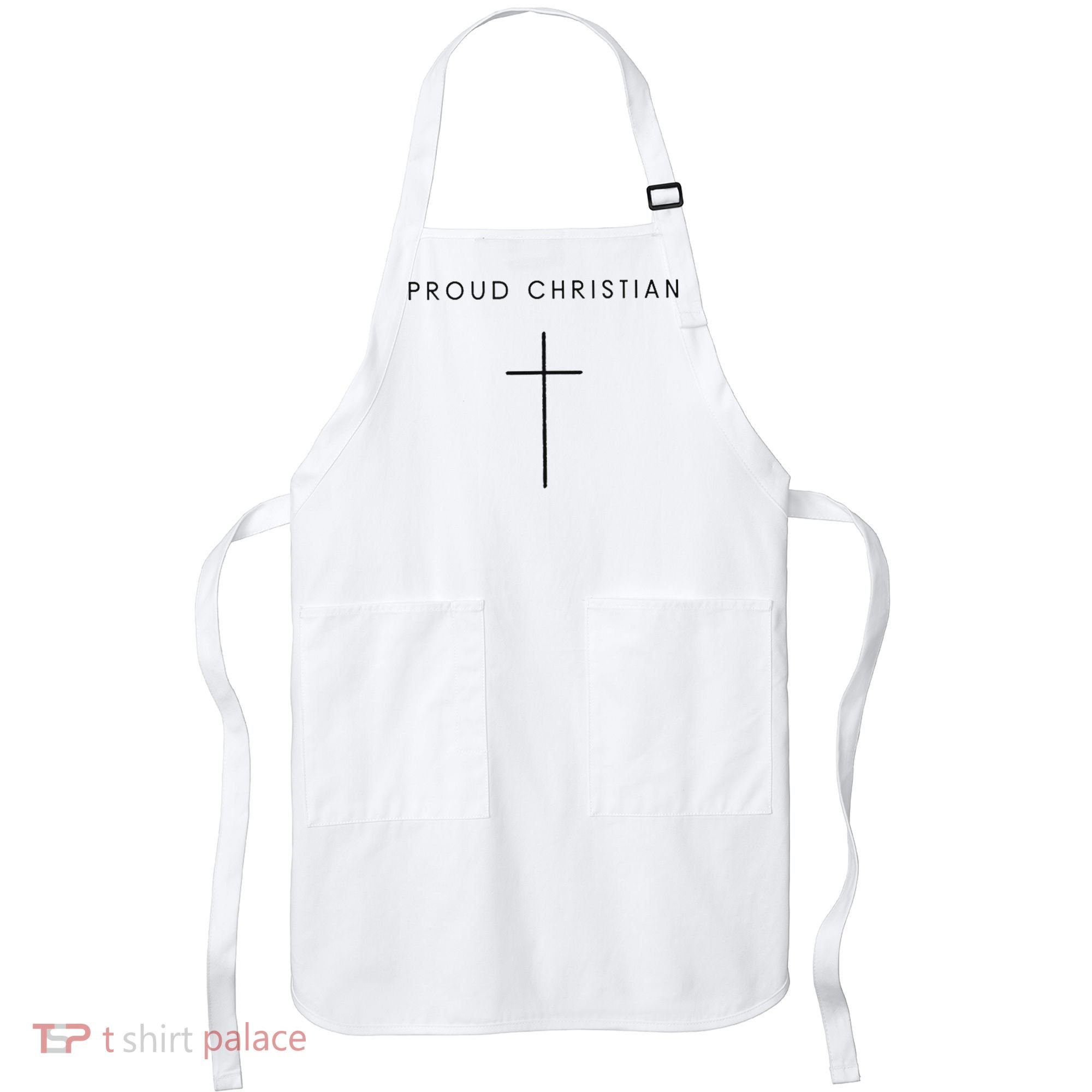 Proud Christian Minimalist Cross Christian Religious Jesus  Apron