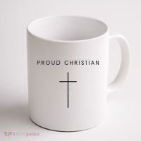 Proud Christian Minimalist Cross Christian Religious Jesus  Coffee Mug thumb 1