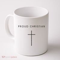 Proud Christian Minimalist Cross Christian Religious Jesus  Coffee Mug thumb 0