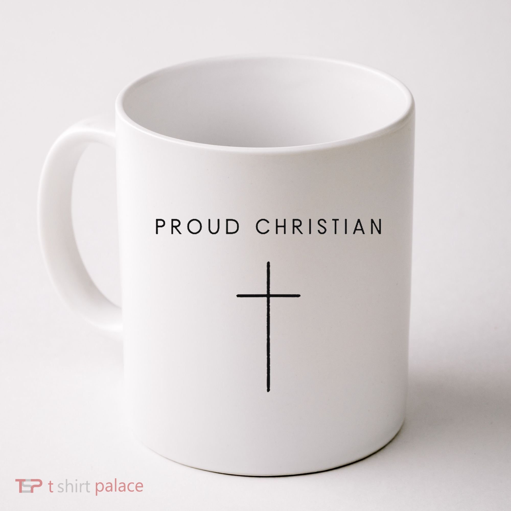 Proud Christian Minimalist Cross Christian Religious Jesus  Coffee Mug