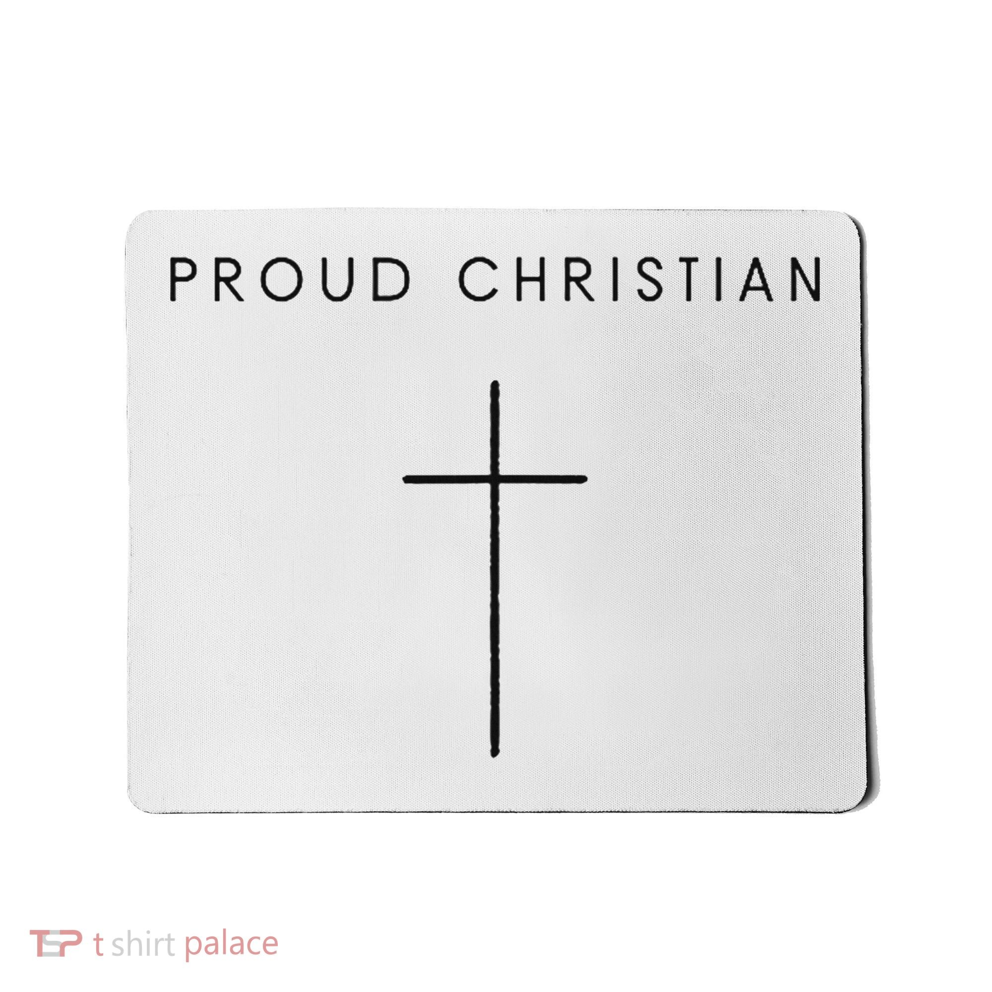 Proud Christian Minimalist Cross Christian Religious Jesus  Mousepad