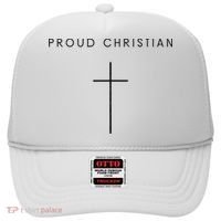 Proud Christian Minimalist Cross Christian Religious Jesus  Hat thumb 0