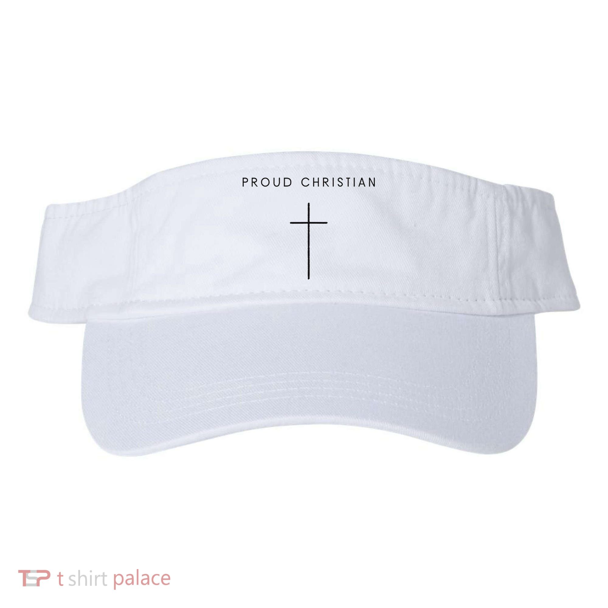 Proud Christian Minimalist Cross Christian Religious Jesus  Visor