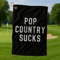 Pop Country Music Sucks Cute Gift Golf Towel thumb 1