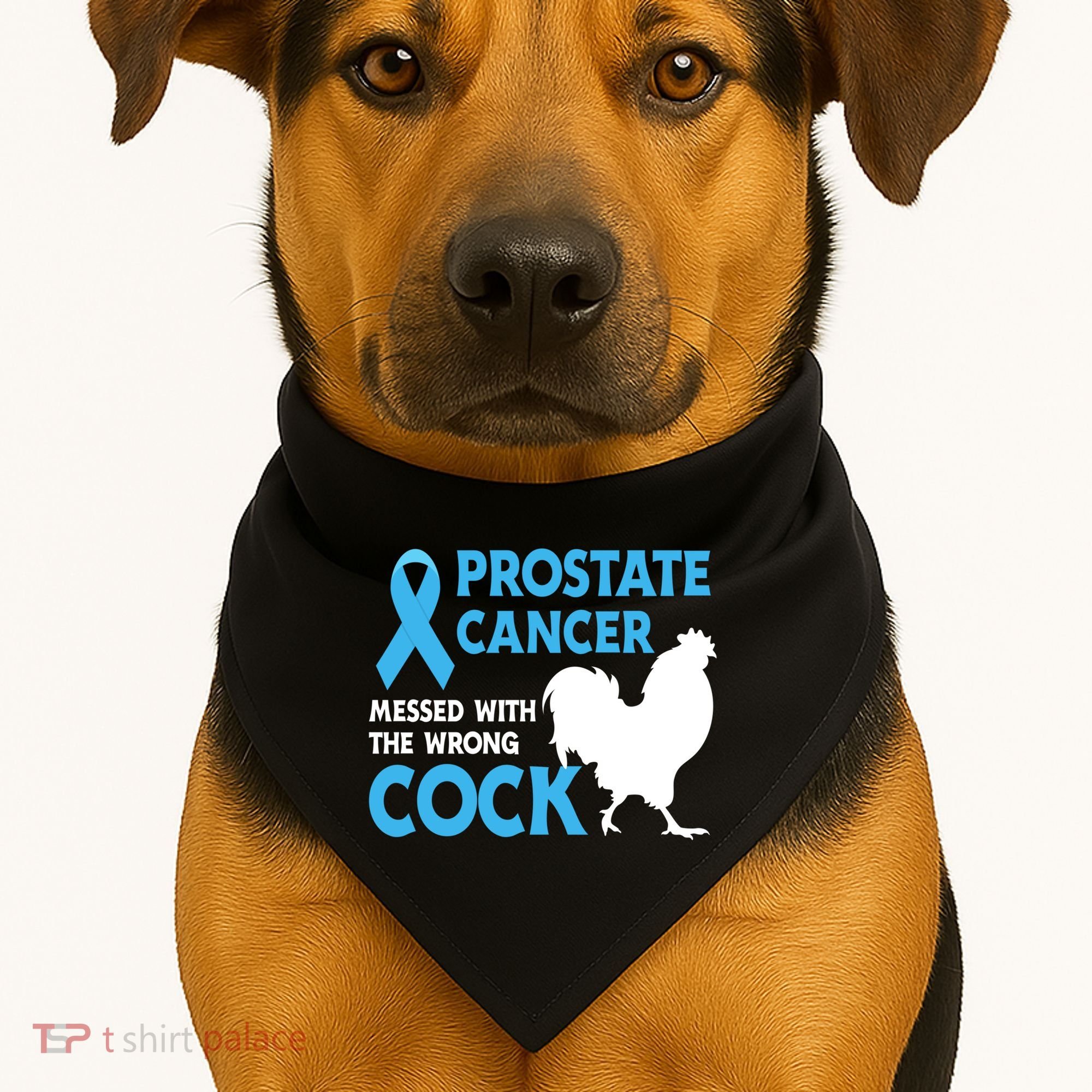 Prostate Cancer Messed With The Wrong Cock Cancer Awareness Gift USA-Made Doggie Bandana
