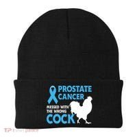 Prostate Cancer Messed With The Wrong Cock Cancer Awareness Gift Beanie thumb 0