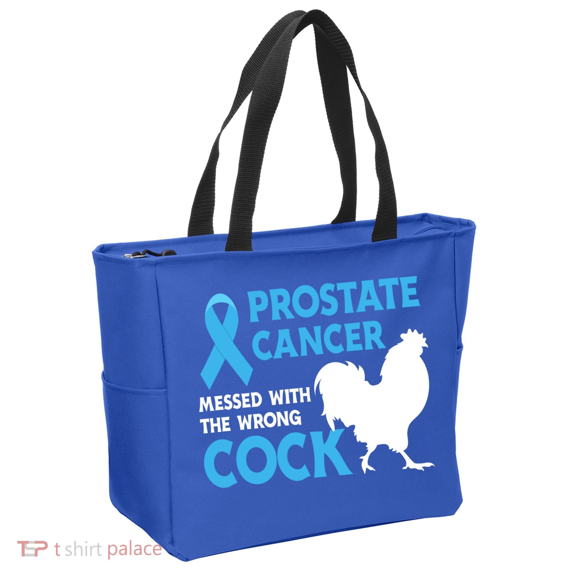 Prostate Cancer Messed With The Wrong Cock Cancer Awareness Gift Tote Bag