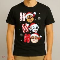 Pawpatrol Chase Marshall Rubble Christmas Santa Hats T-Shirt thumb 3