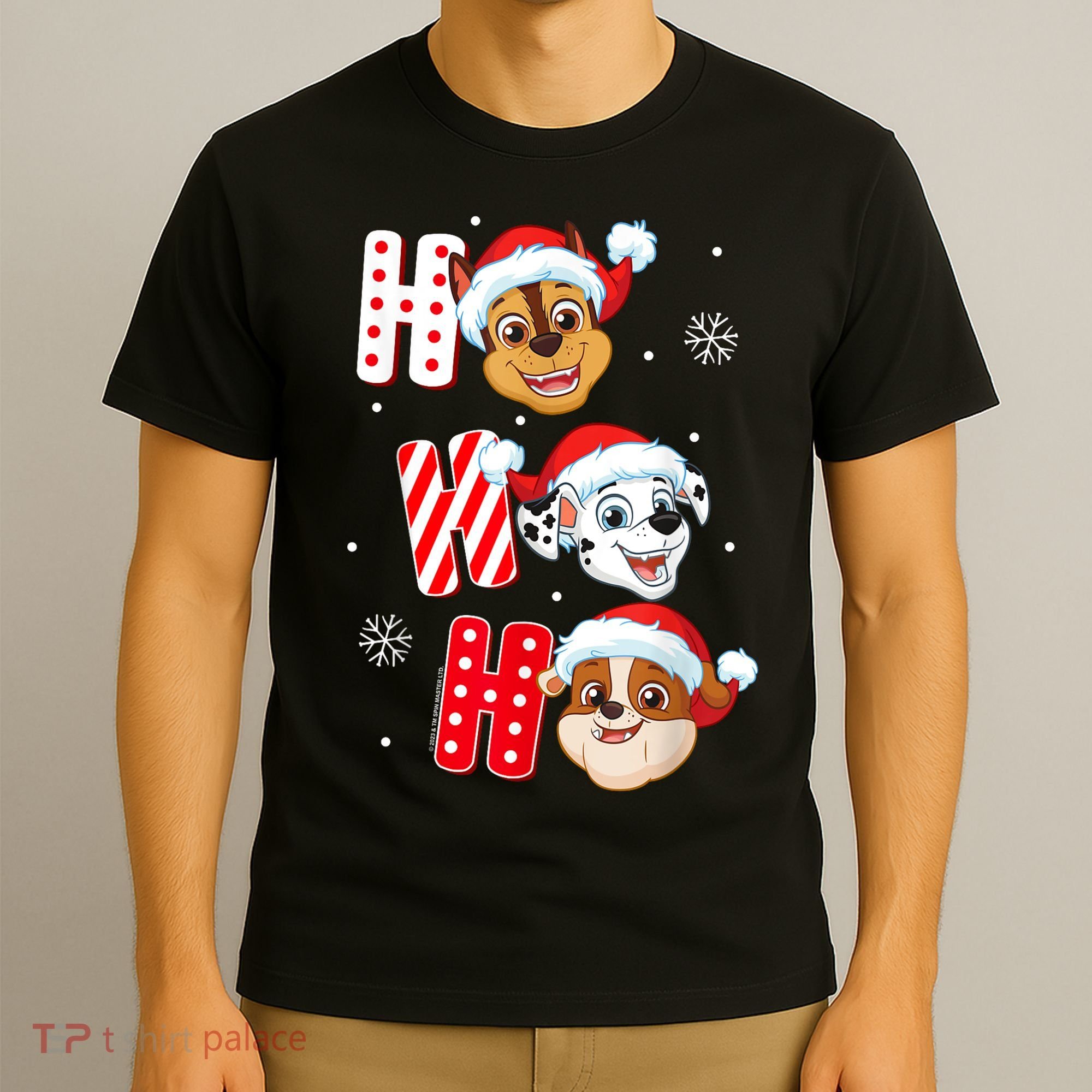 Pawpatrol Chase Marshall Rubble Christmas Santa Hats T-Shirt