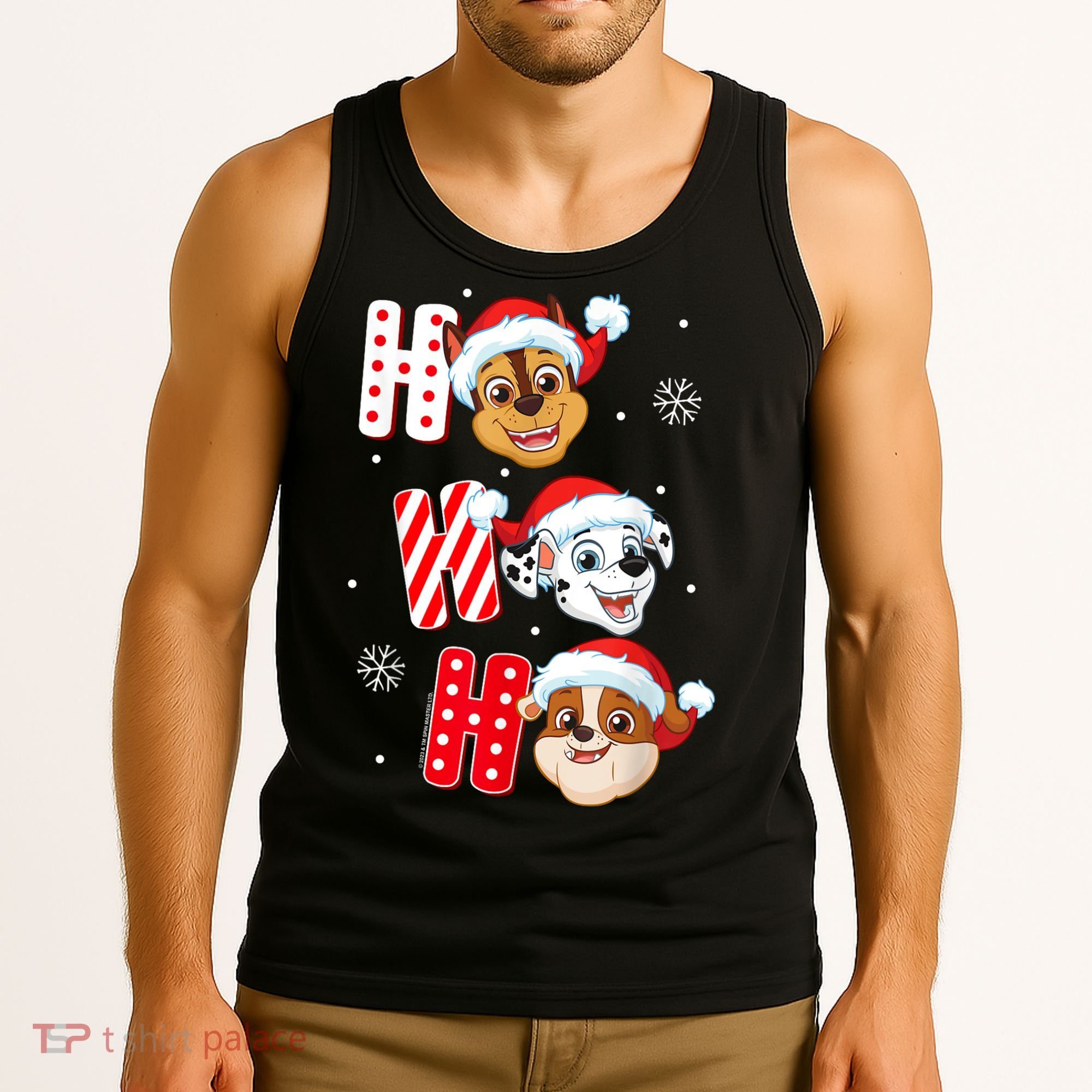 Pawpatrol Chase Marshall Rubble Christmas Santa Hats Tank Top