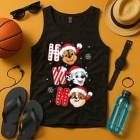 Pawpatrol Chase Marshall Rubble Christmas Santa Hats Tank Top thumb 4