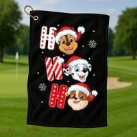 Pawpatrol Chase Marshall Rubble Christmas Santa Hats Golf Towel thumb 1