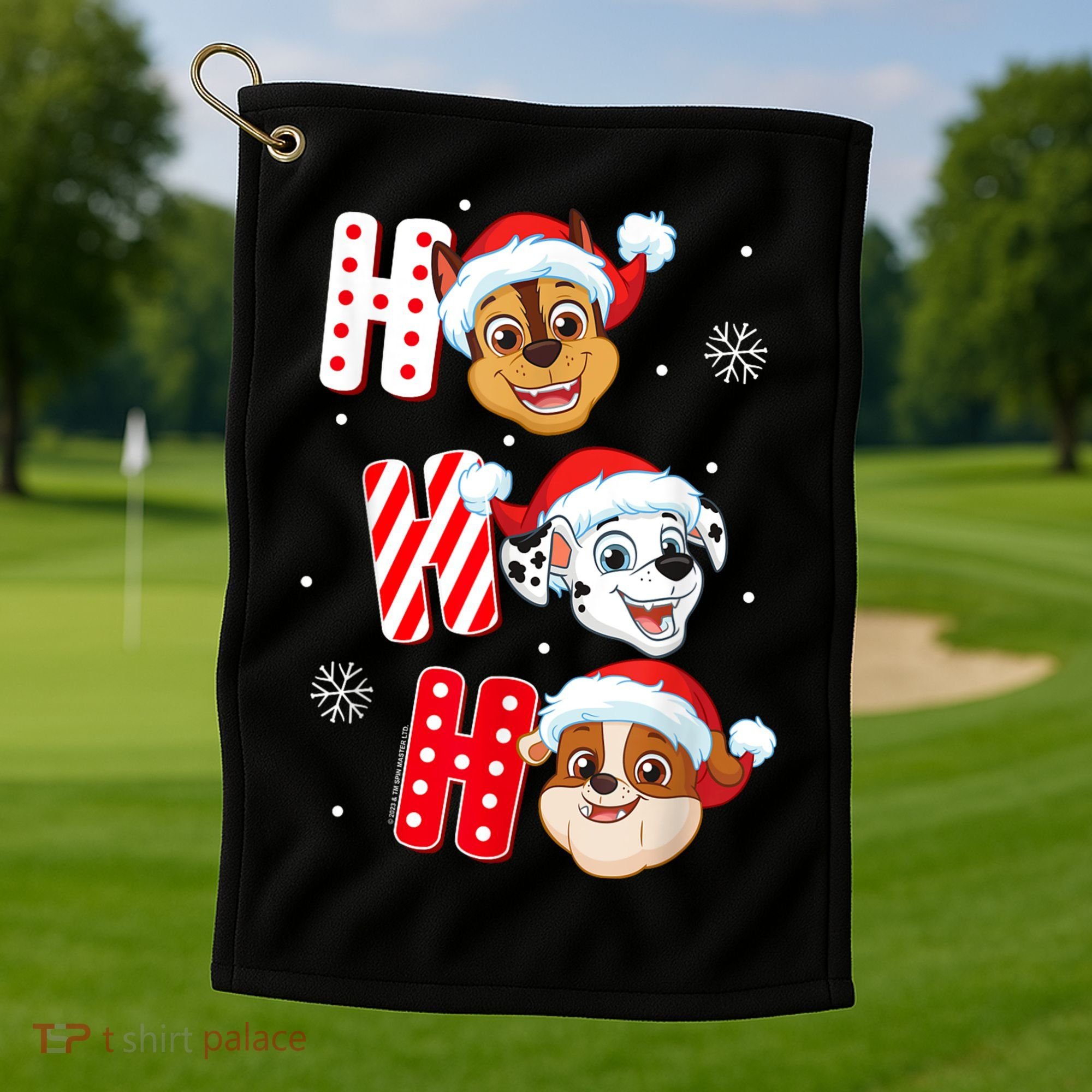 Pawpatrol Chase Marshall Rubble Christmas Santa Hats Golf Towel