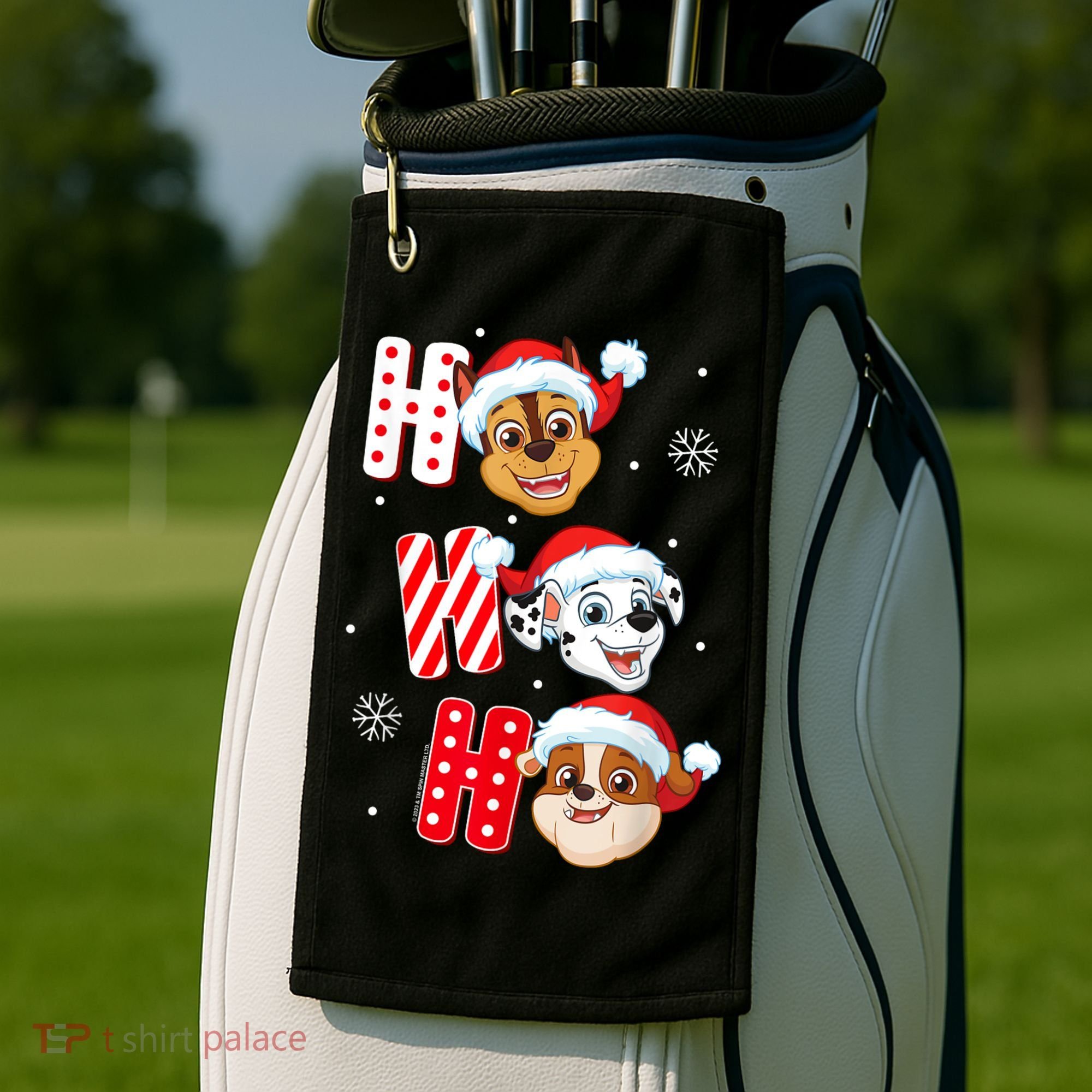 Pawpatrol Chase Marshall Rubble Christmas Santa Hats Golf Towel