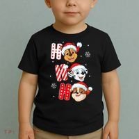 Pawpatrol Chase Marshall Rubble Christmas Santa Hats Toddler T-Shirt thumb 2