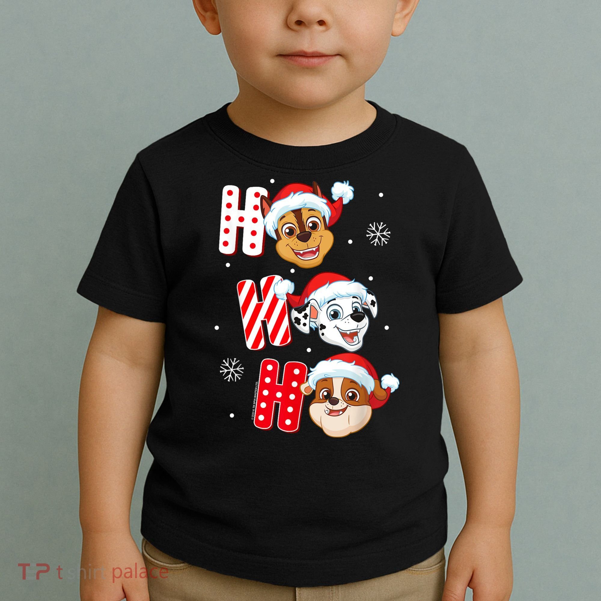 Pawpatrol Chase Marshall Rubble Christmas Santa Hats Toddler T-Shirt