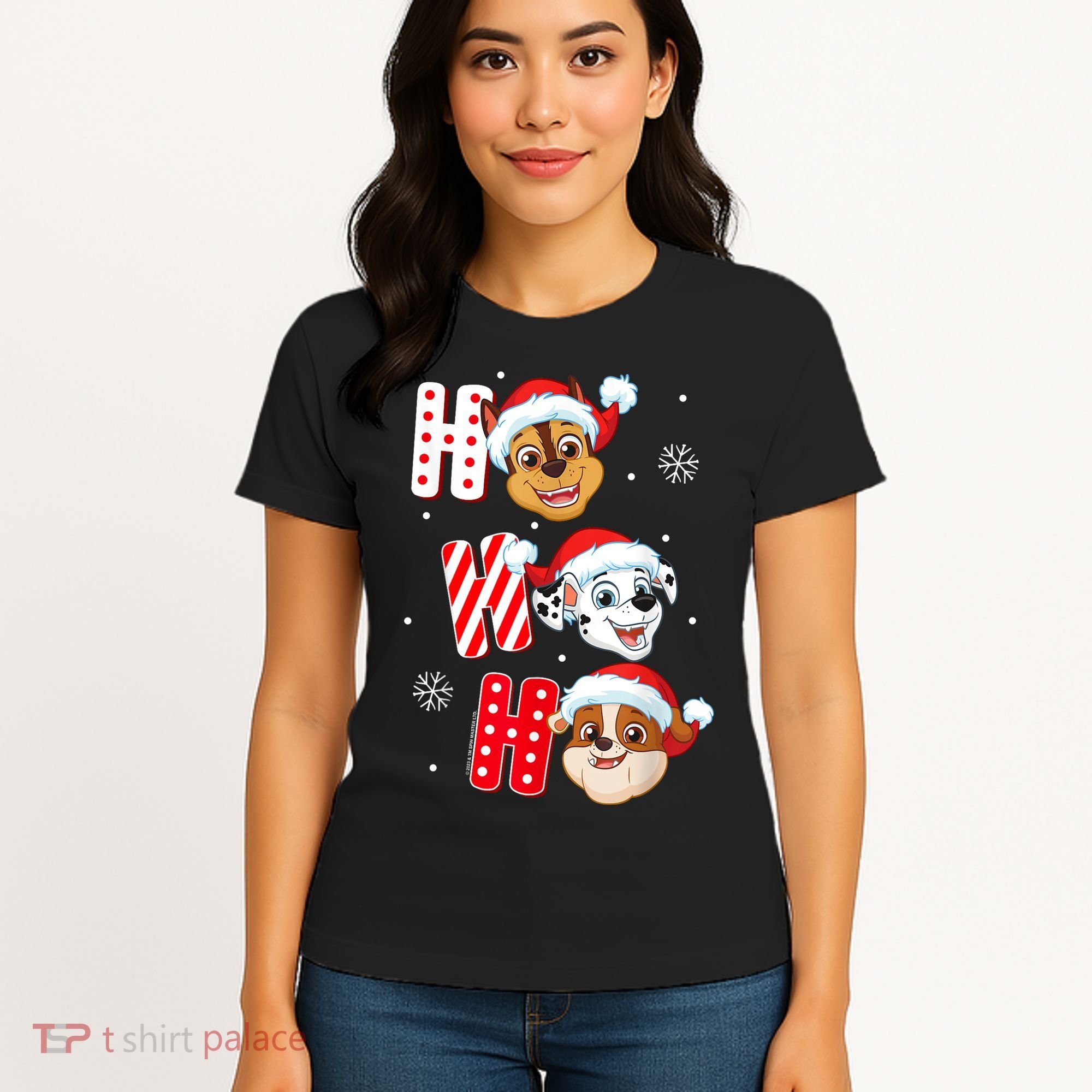 Pawpatrol Chase Marshall Rubble Christmas Santa Hats Women's T-Shirt