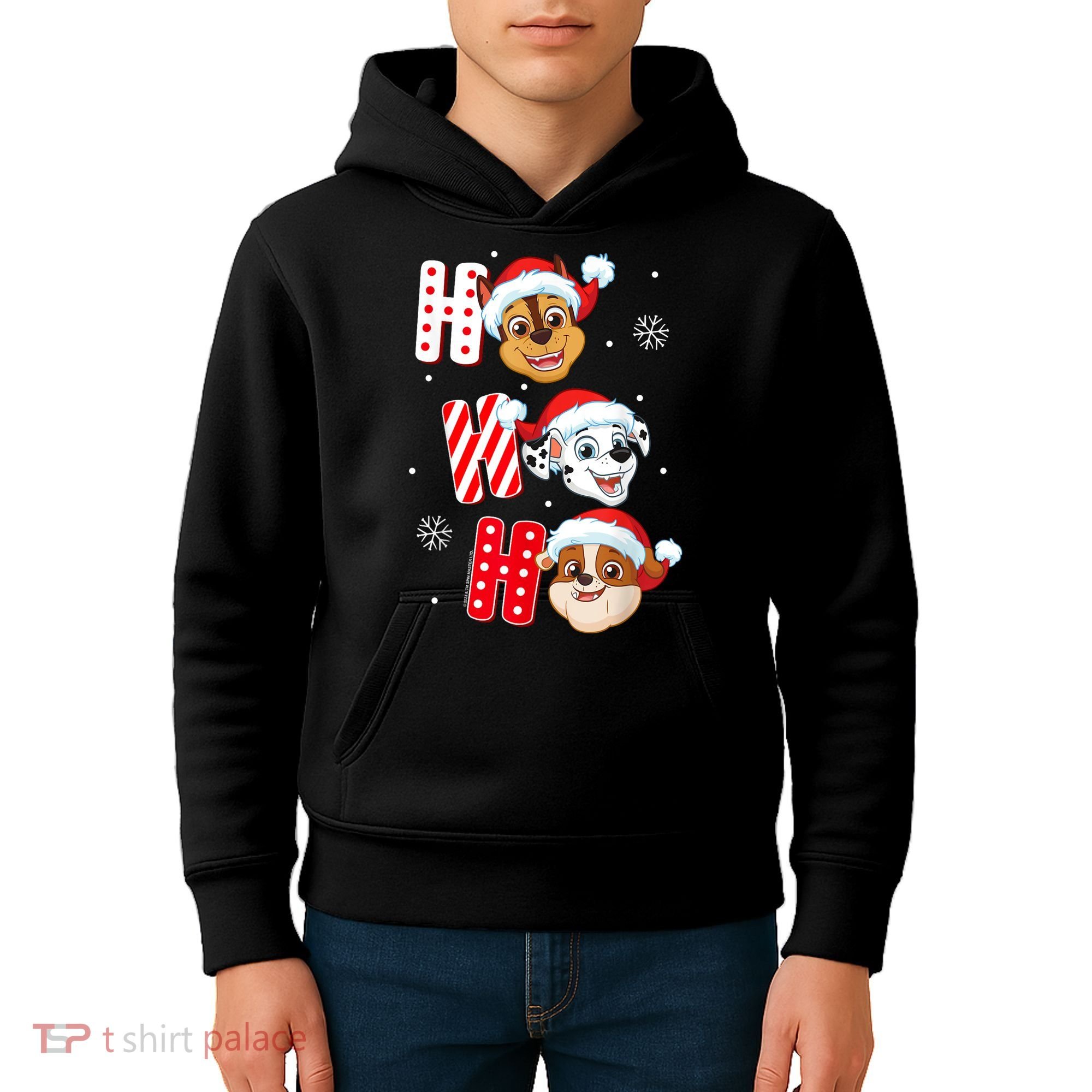 Pawpatrol Chase Marshall Rubble Christmas Santa Hats Kids Hoodie