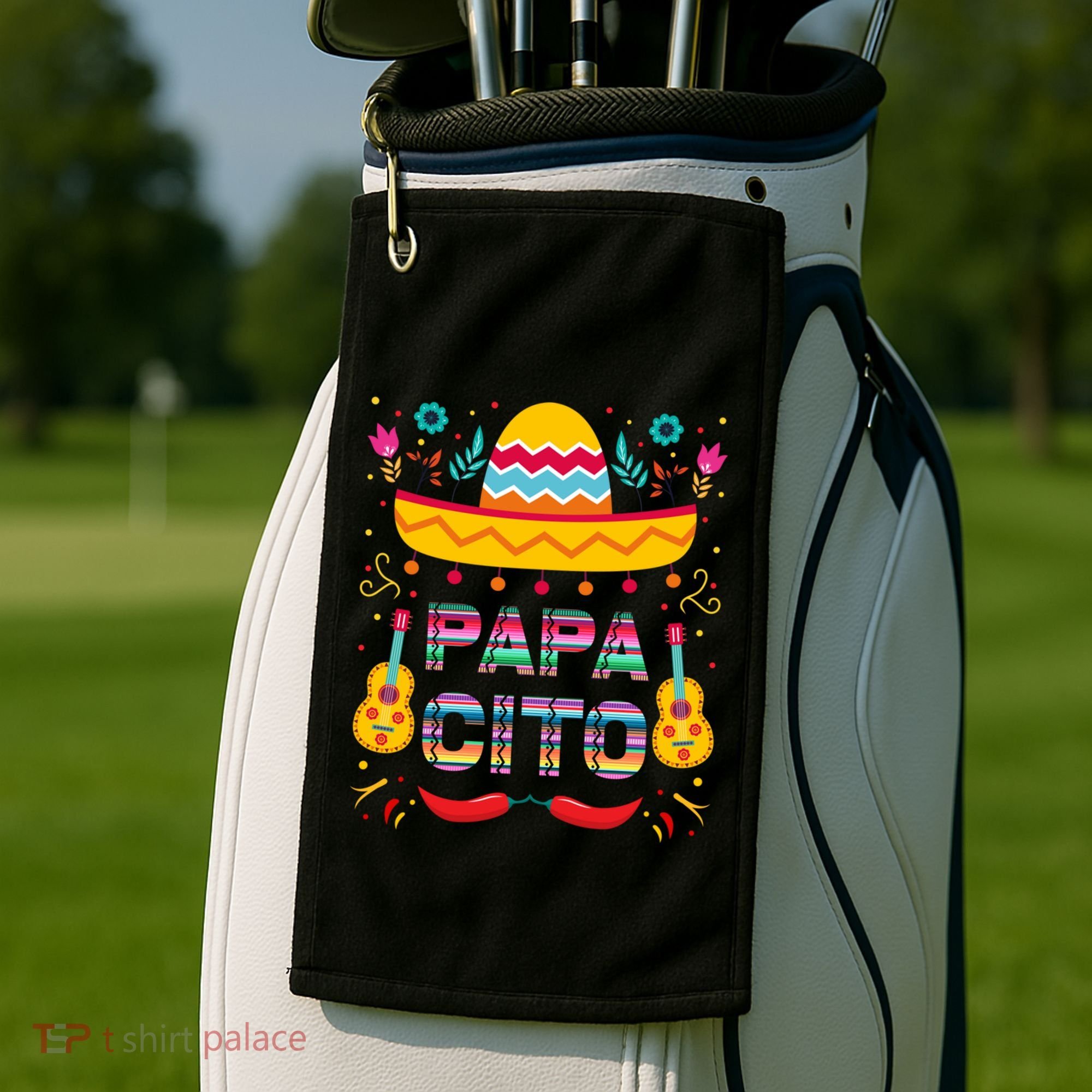 Papa Cito Mexican Costume For Dad Papa Father Cute Gift Golf Towel