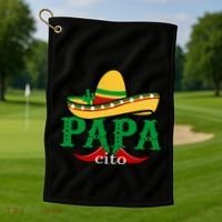 Papa Cito Mexican Sombrero Cinco De Mayo Gift Golf Towel thumb 1