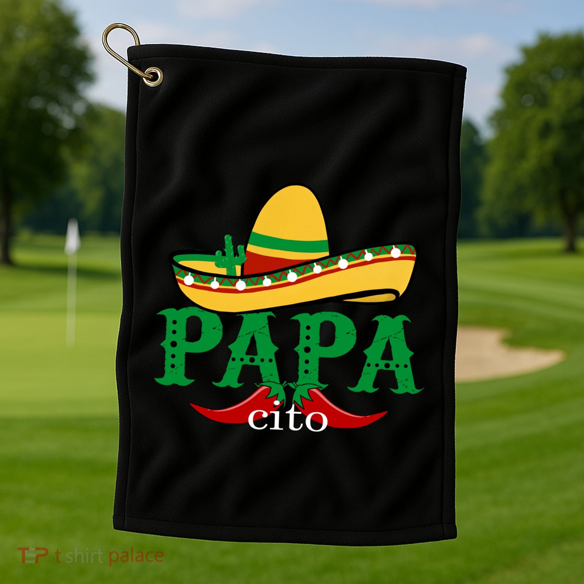 Papa Cito Mexican Sombrero Cinco De Mayo Gift Golf Towel