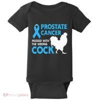 Prostate Cancer Messed With The Wrong Cock Cancer Awareness Baby Bodysuit thumb 0