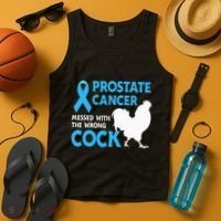 Prostate Cancer Messed With The Wrong Cock Cancer Awareness Tank Top thumb 4