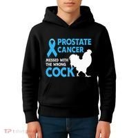 Prostate Cancer Messed With The Wrong Cock Cancer Awareness Kids Hoodie thumb 4