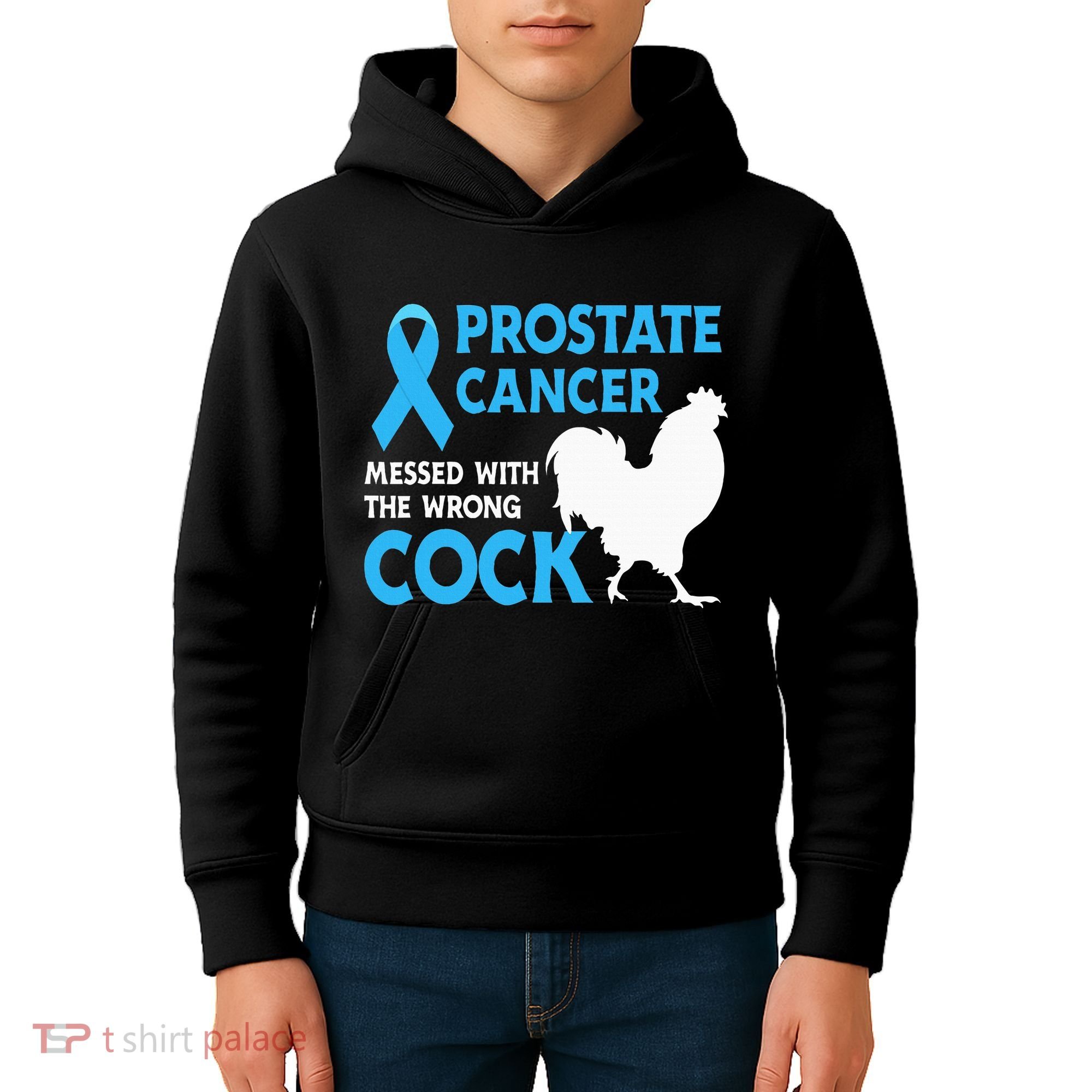 Prostate Cancer Messed With The Wrong Cock Cancer Awareness Kids Hoodie