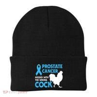 Prostate Cancer Messed With The Wrong Cock Cancer Awareness Beanie thumb 0