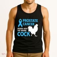 Prostate Cancer Messed With The Wrong Cock Cancer Awareness Tank Top thumb 3