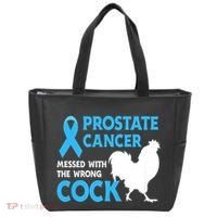 Prostate Cancer Messed With The Wrong Cock Cancer Awareness Tote Bag thumb 0