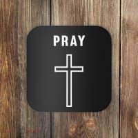 Pray Cross Minimalist Religious Coaster thumb 0