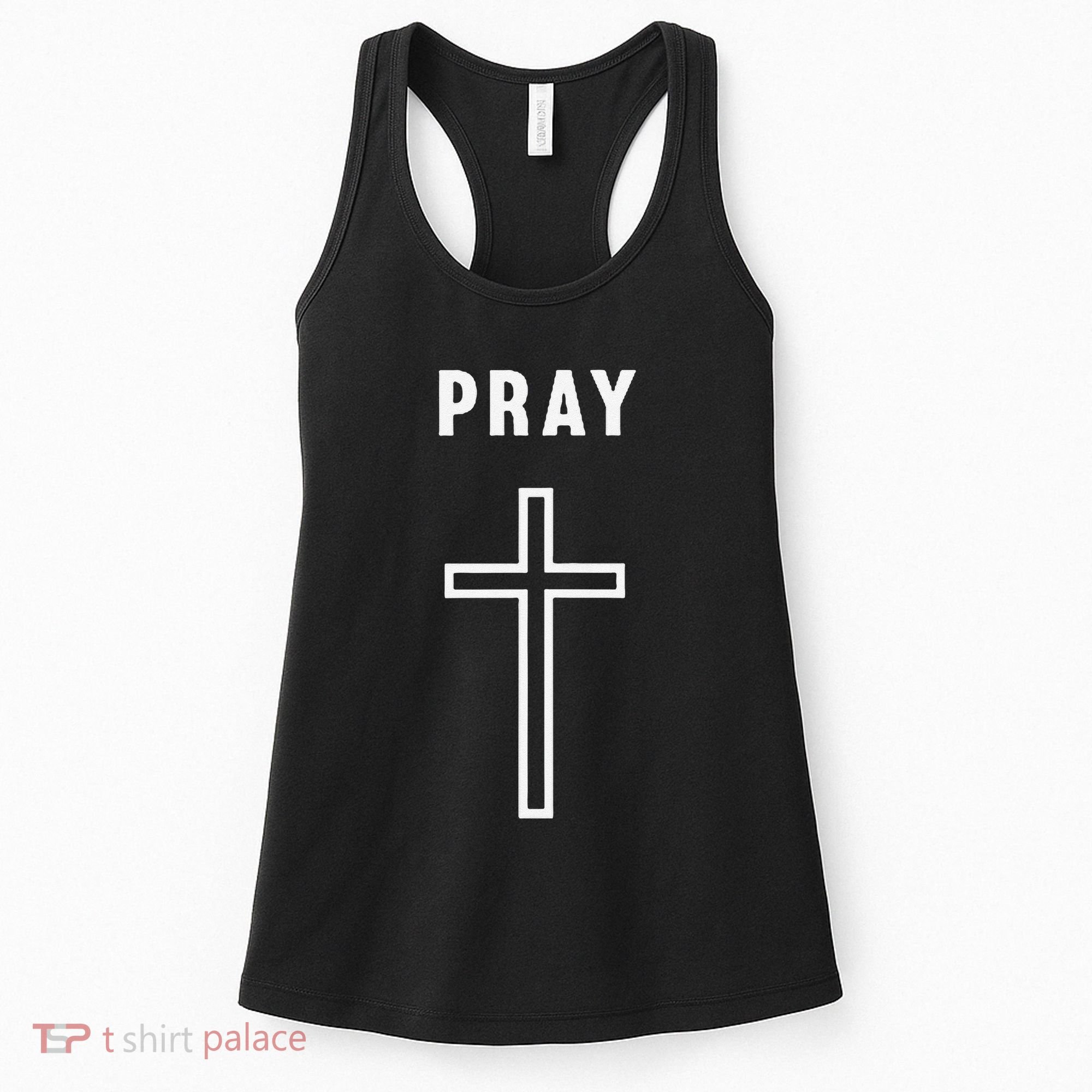 Pray Cross Minimalist Religious Women's Tank Top
