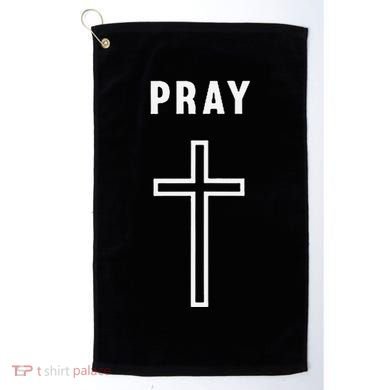 Pray Cross Minimalist Religious Golf Towel