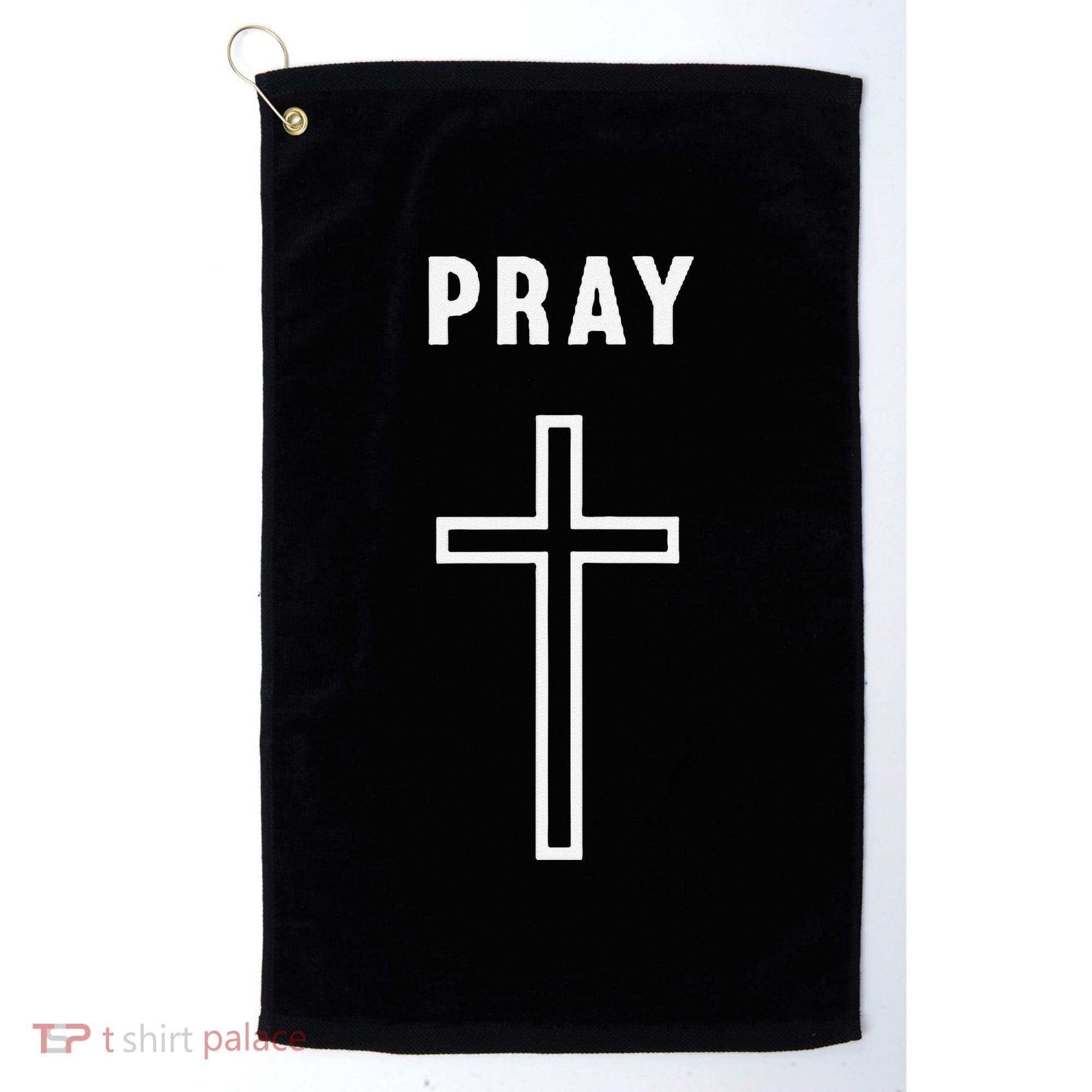 Pray Cross Minimalist Religious Golf Towel