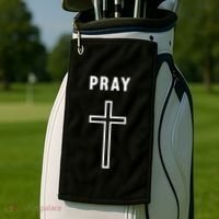Pray Cross Minimalist Religious Golf Towel thumb 2