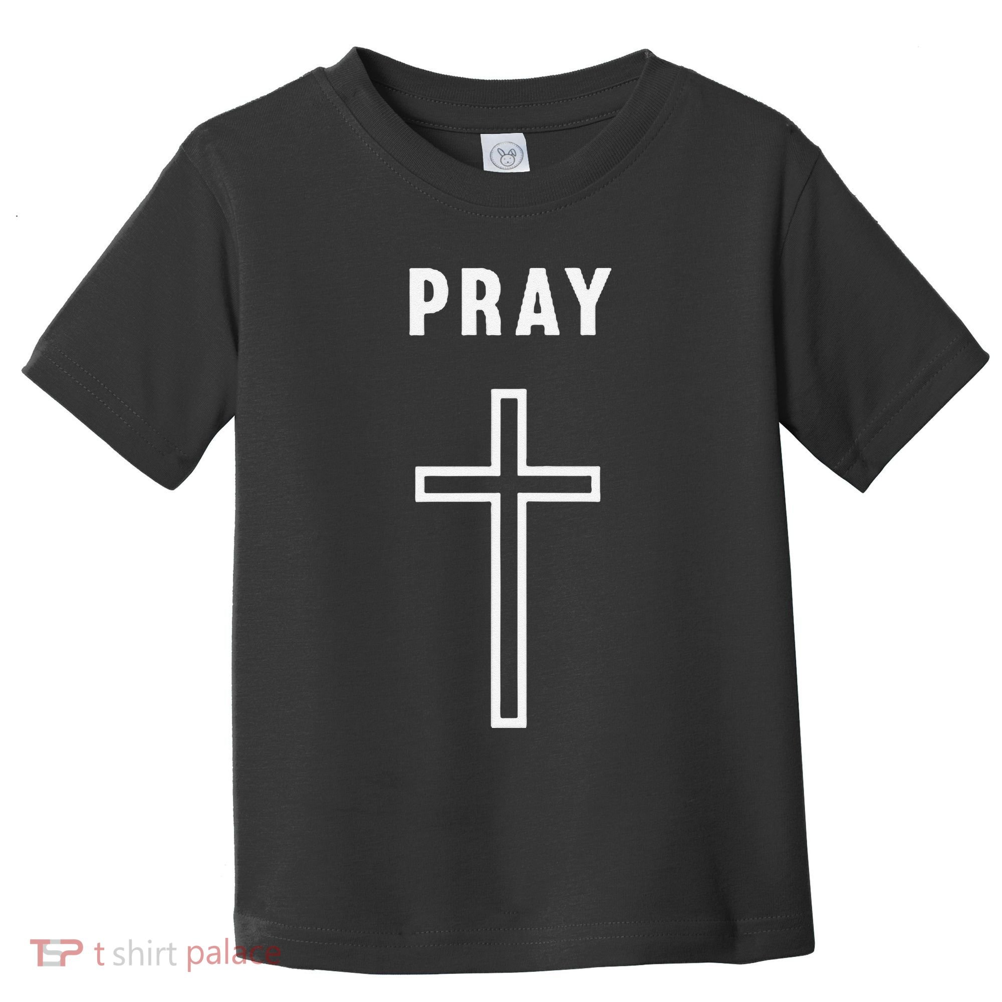 Pray Cross Minimalist Religious Toddler T-Shirt